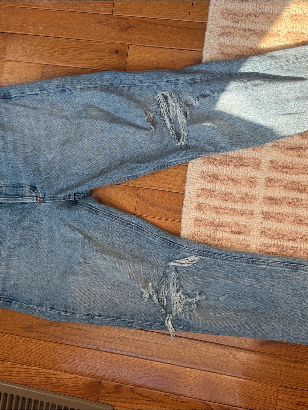 Agolde Light Blue Distressed Relaxed Jeans